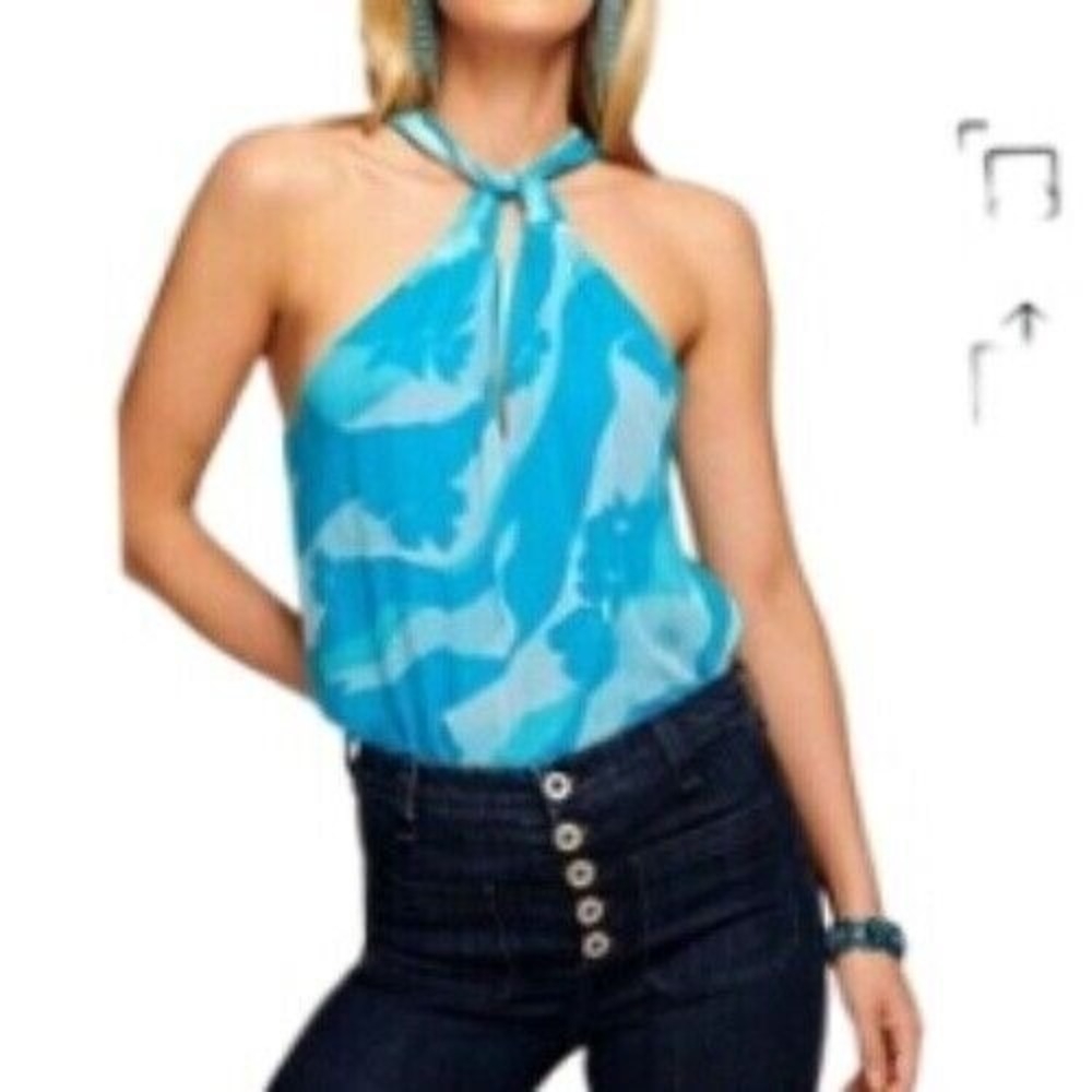 NWT Printed Ramy Brook Halter Tank Top Size Medium‎ $295 - Picture 3 of 8